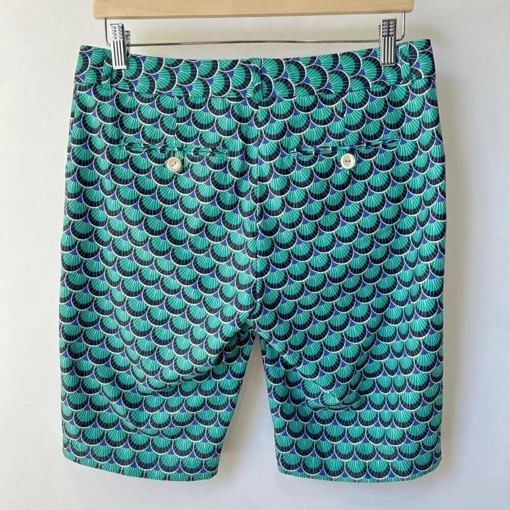 Peter Millar Women golf shorts, teal/black, Size 4